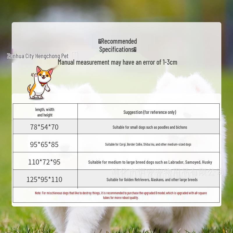 Indoor Dog Cage with Toilet for Large and Small Breeds - Suitable for Labrador and Golden Retriever, Includes Dog Bed