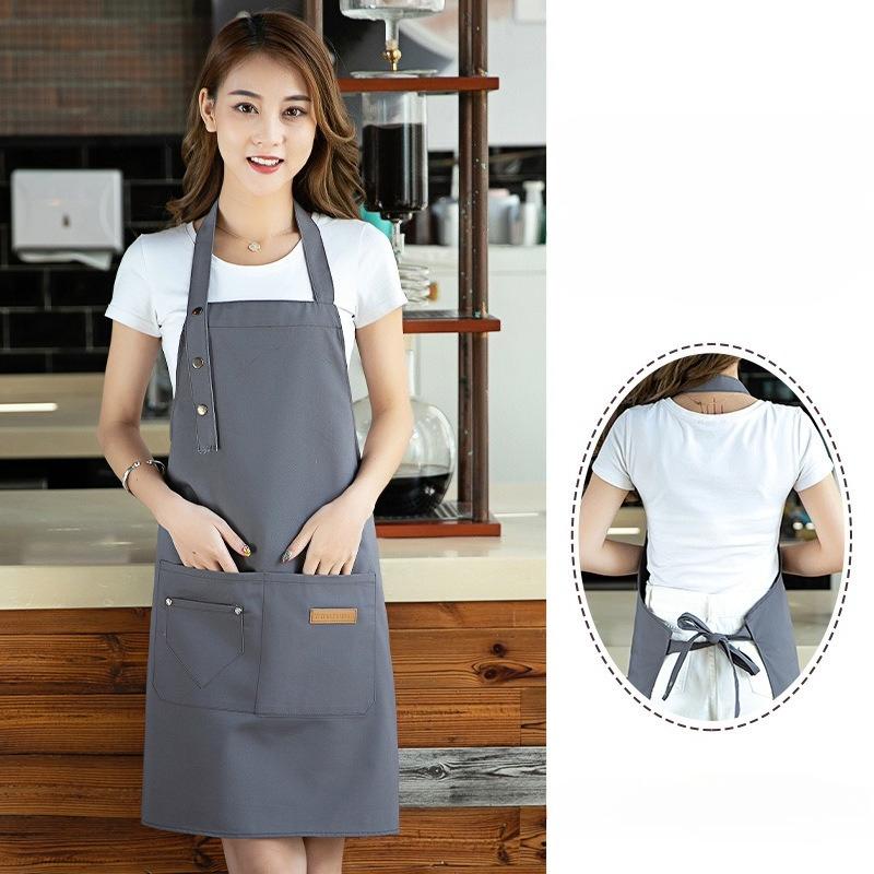 

2025 Фартук с защитой от загрязнений и водонепроницаемый Черный Регулируемый Домашний Ресторан Молочный чай Рекламный Модный фартук 70x80cm серый