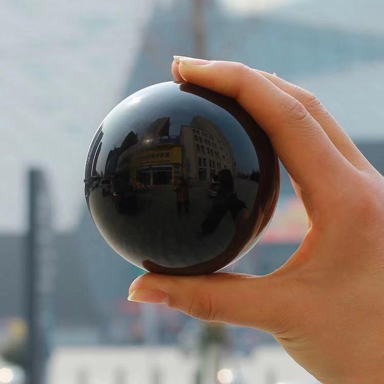 Natural Obsidian Crystal Ball Polished Black Stone Home Decor Ornament