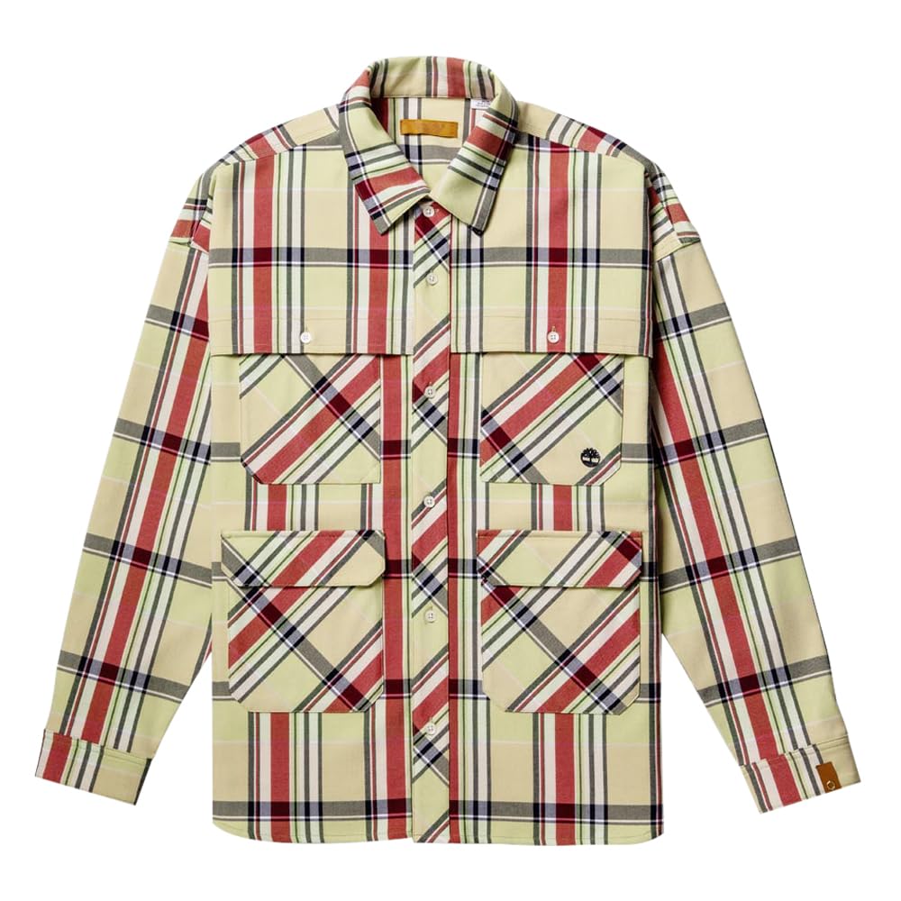 Клетчатая рубашка Timberland TOKYO DESIGN COLLECTIVE, Унисекс, ЗОЛОТИСТЫЙ ТУМАН, Размер M (TB0A6J5KA2Q1)