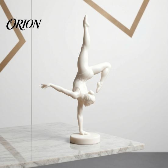 Versatile White Table Decor 3D Printed Rhythmic Gymnastics Figurine, Modern Minimalist Art Sculpture, Elegant Sculpture Handstand Ballet Pose