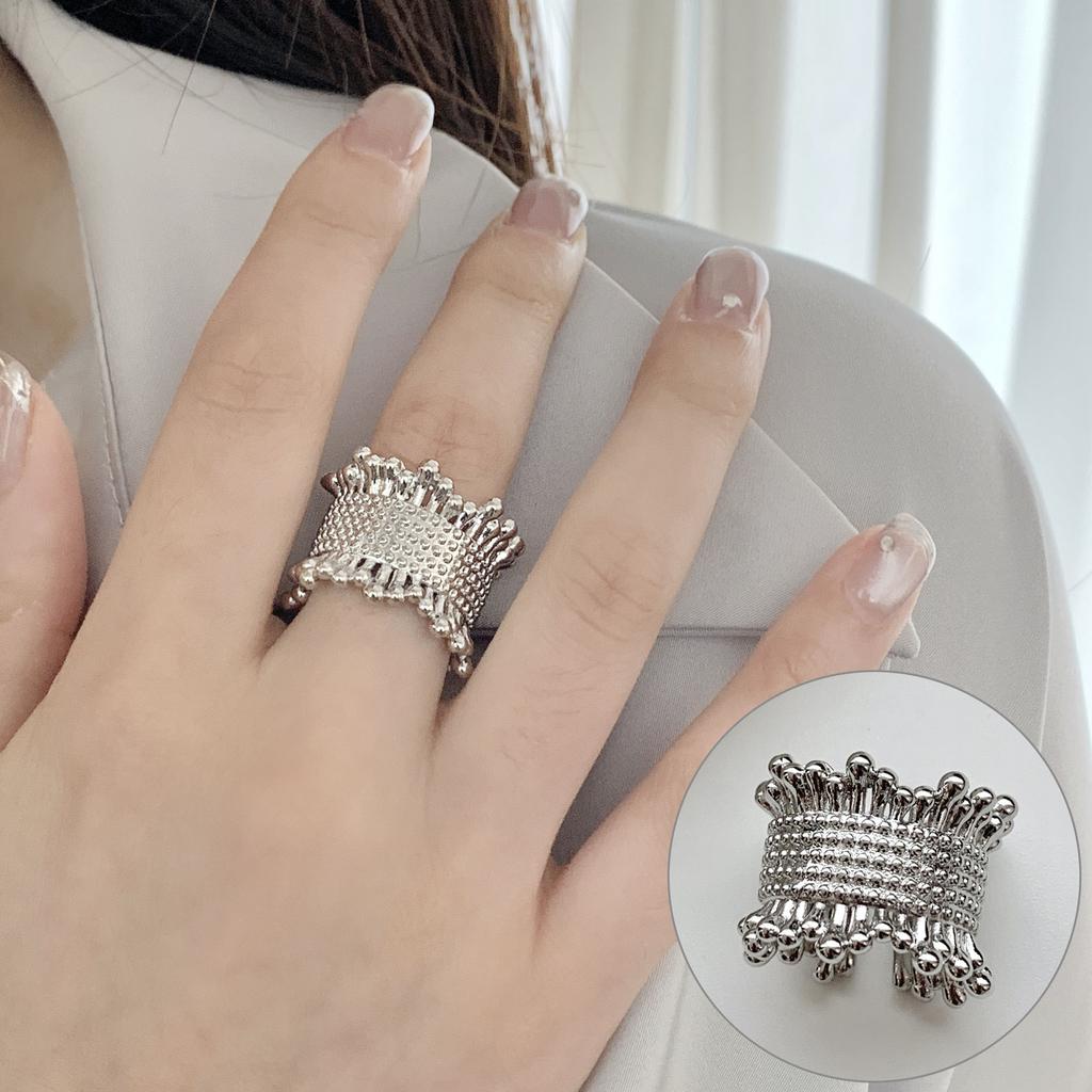 Meier Matte Frosted Wide Band Ring - Women's Fashionable and Versatile Open Ring
