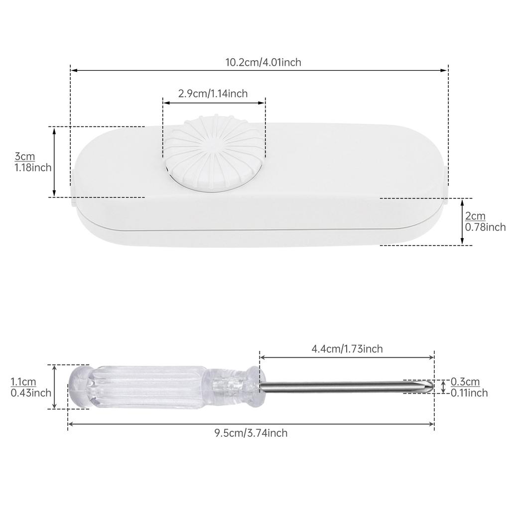 220V Inline Rotary Dimmer Switch Cord Replacement Adjustable Brightness for Table Floor Pendant Lighting Fixture Lamp Cord Switch