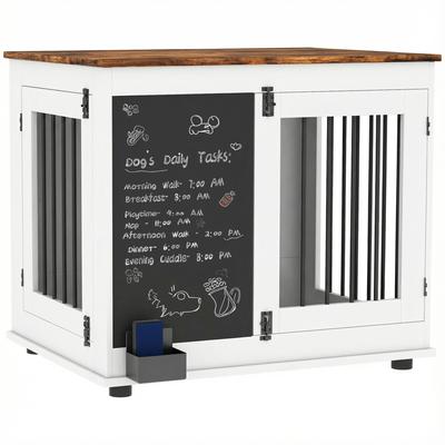 Kutyaszállító ketrec Beltéri kutyaketrec 2 ajtóval Tábla közepes méretű kutyákhoz 20 kg 80 x 60 x 70 cm Fehér