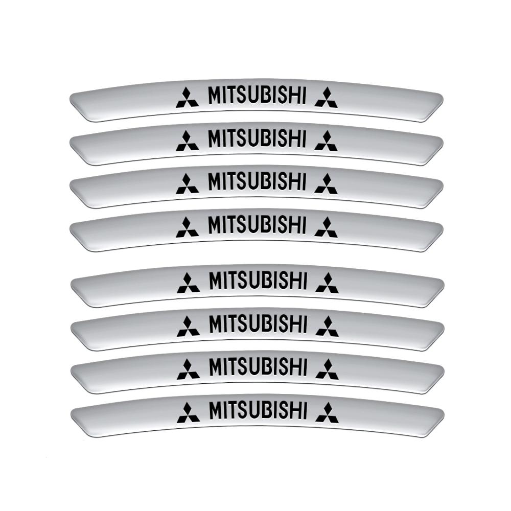 Aluminum Car Emblem Wheel Rims Sticker Decoration Badge Decal Styling For Mitsubishi Ralliart Lancer Outlander Pajero ASX Galant