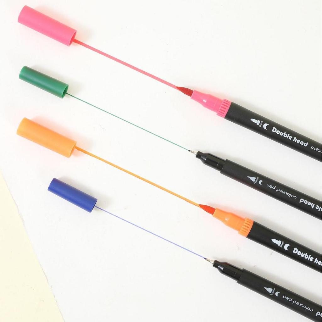 Double-Headed Watercolor Pen Set - 120, 72, 60 Colors with Soft Brush Tips for Children's Art and Painting Supplies