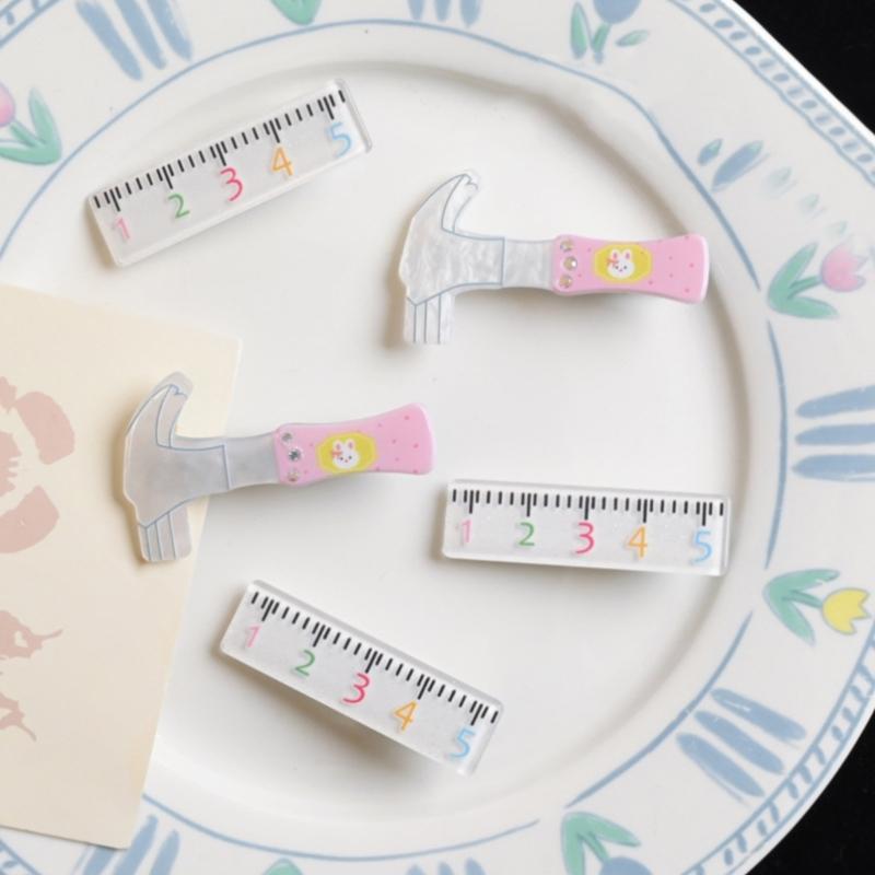 Creative Duckbill Hairpins Hammer Hair Clips Ruler Hair Barrettes Hair Accessories Alligators Hairclip Women Girls Gifts
