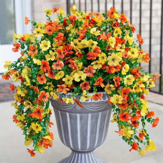 1/4 stk Hengende Kunstig Fiolett Blomst UV-bestandig Falsk Silke Blomst Bryllupsfest Innendørs Utendørs Hage Vegghengt Fusk Blomst Dekorasjon