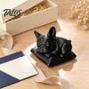 Sleeping Frenchie Sculpture French Bulldog Figurine, 3D Printed Small Dog Statue, Cute Desk Ornament for Lovers Home, Office, Desktop, Car Dashboard