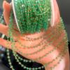 2Meter 1Meter Shiny Color Heart Chain Stainless Steel Glass Grave Stone Bead Chain Necklaces Bracelet Chain DIY Jewelry Findings