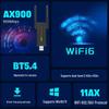 AX900M WiFi 6 Dual-Band 5G Network Card with Bluetooth 5.4 for Desktop