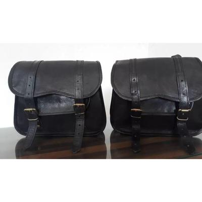 Motorcycle Bag Leather Saddle Motorbike Side Bags Tool Pannier Luggage Pouch