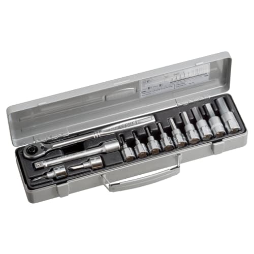 TONE Hexagon Socket Wrench Set, 400M, 12.7mm (1/2") Drive, Silver, Includes 13 Pieces