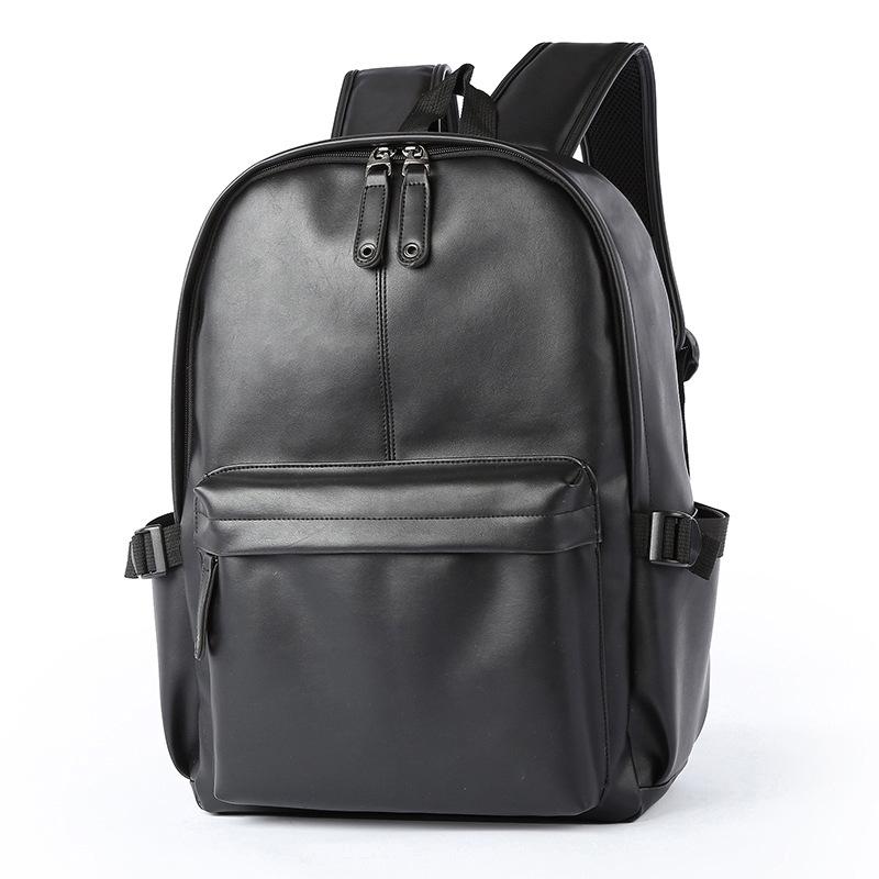 

Men s Fashion Leather Backpacks: Trendy European & American Style for Students 15 inch