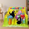 Cartoon Les Barbapapa Barbamama Family 3D Flannel Blanket,Warm and Cozy Soft Throw Blanket for Home Bedroom Bed Sofa Cover Kids