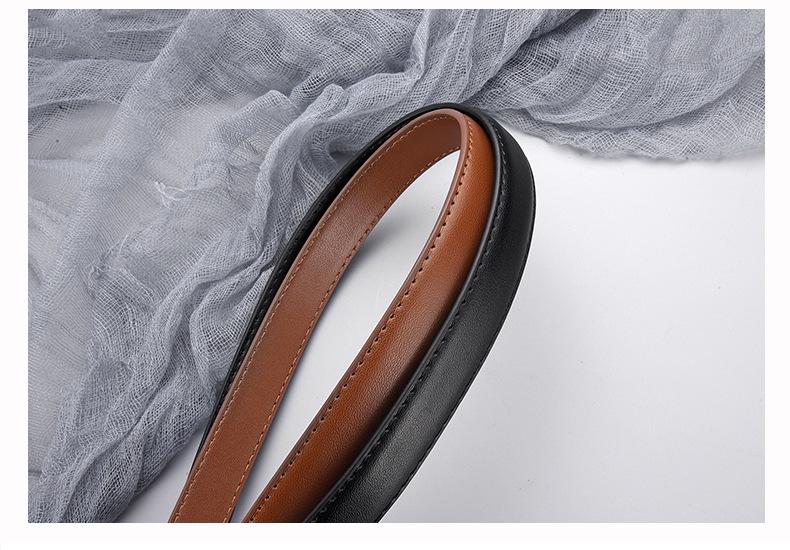Women's Versatile Leather Belt with Pin Buckle for Jeans - Light Luxury Style