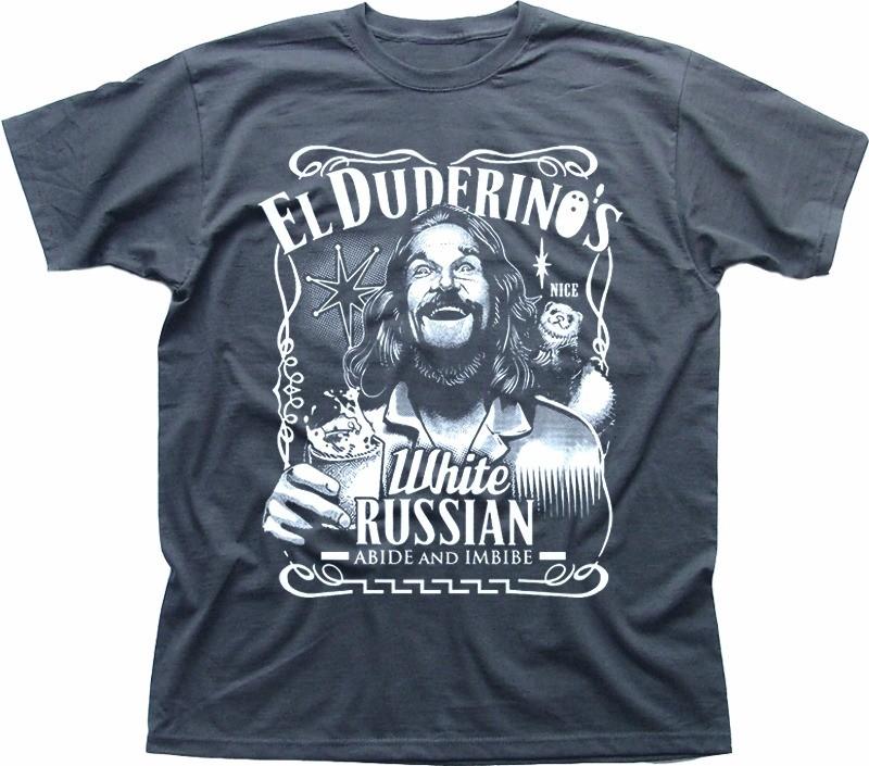 The DUDE Big Lebowski ABIDE poster Jeff Bridges El Duderino grey t-shirt 9277 S разноцветный