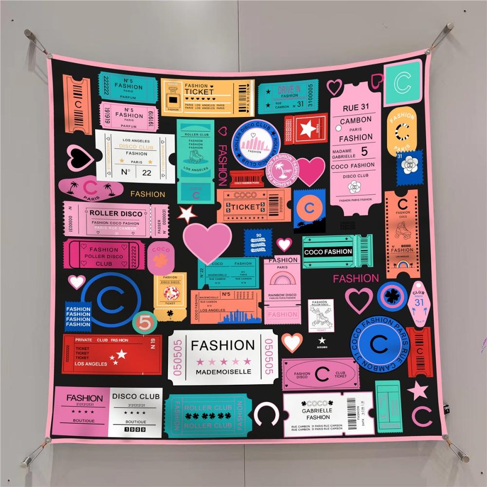 Silk Scarf Women Fashion Printed Square Scarves Head Echarpes Silk Foulards Femme Wraps Beach Shawls Bandana Lady Hijabs 90CM