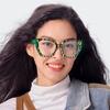 Anti-Blaulicht Farbe Floral Große Rahmenbrille Europäische und Amerikanische Modische Spleißfarbe Kollision Polygon Flachspiegel