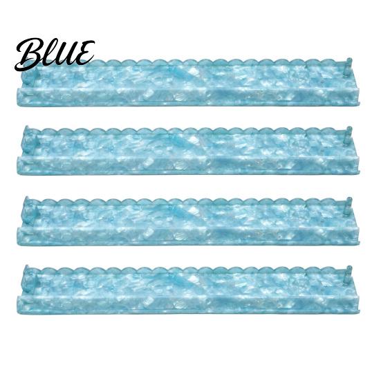 American Mahjong Tile Racks with Built-In Magnetic Pushers Acrylic Transparent Organizers Racks Scalloped Edges for Game Night Party Supplies