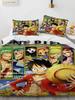Anime One Piece Duvet Cover Set Comfortable and Warm Bedding Set for Decorating Your Bedroom and Enhancing Home Life Teens Gifts