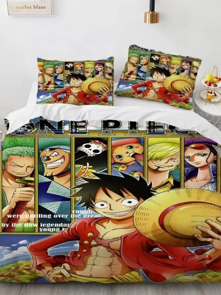 Anime One Piece Duvet Cover Set Comfortable and Warm Bedding Set for Decorating Your Bedroom and Enhancing Home Life Teens Gifts