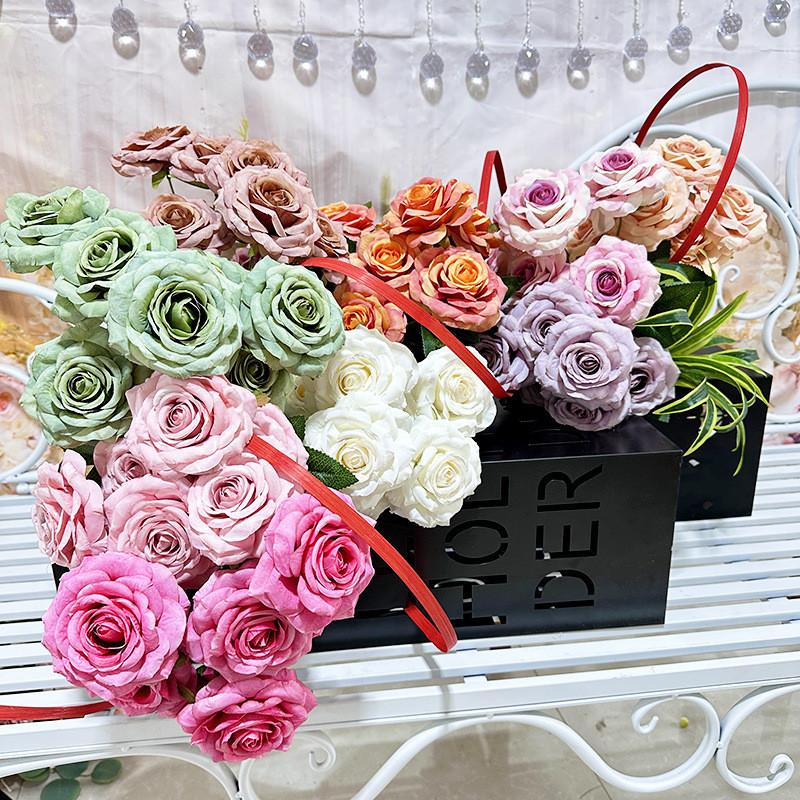 Rose Flower Artificial Wedding Hotel Restaurant Desktop Decoration Room Ornament