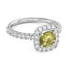 Peridot Rund Kissen Halo Ring – Sterlingsilber