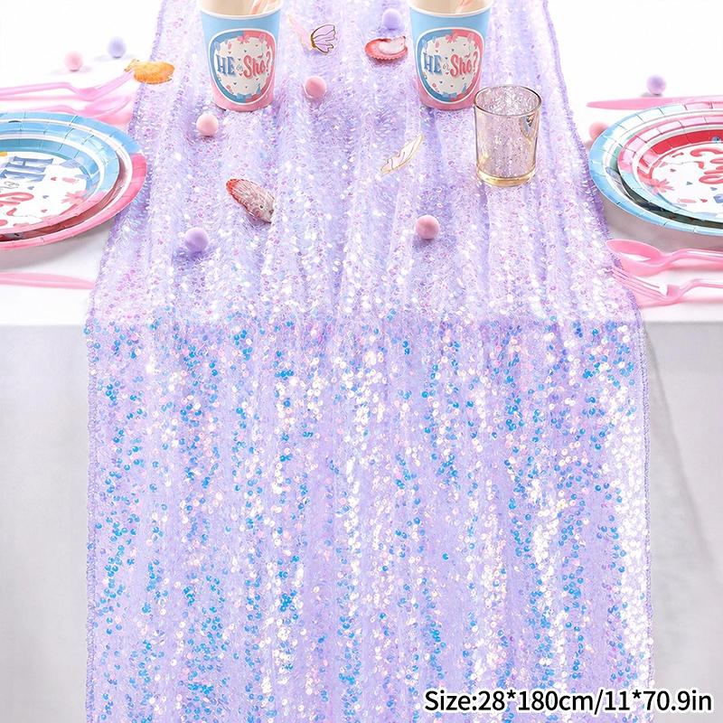 Laser Shinny Tablecloth Balloon Kpop Decoration Wedding Birthday Party Background Decoration Table Runner Tablecloth