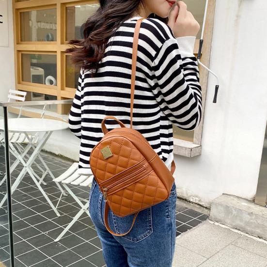 Women Quilted Backpack Purse Waterproof Travel Daypack Convertible Sling Bag Crossbody Purse for Commuting Street Daily Errands