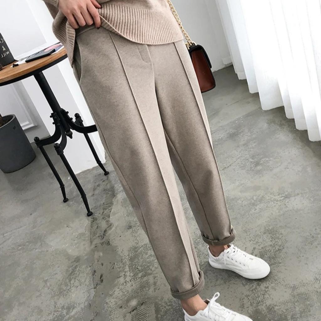 Thicken Women Pencil Pants Autumn Winter Trousers OL Style Female Work Suit Pant Loose Female Trousers Capris