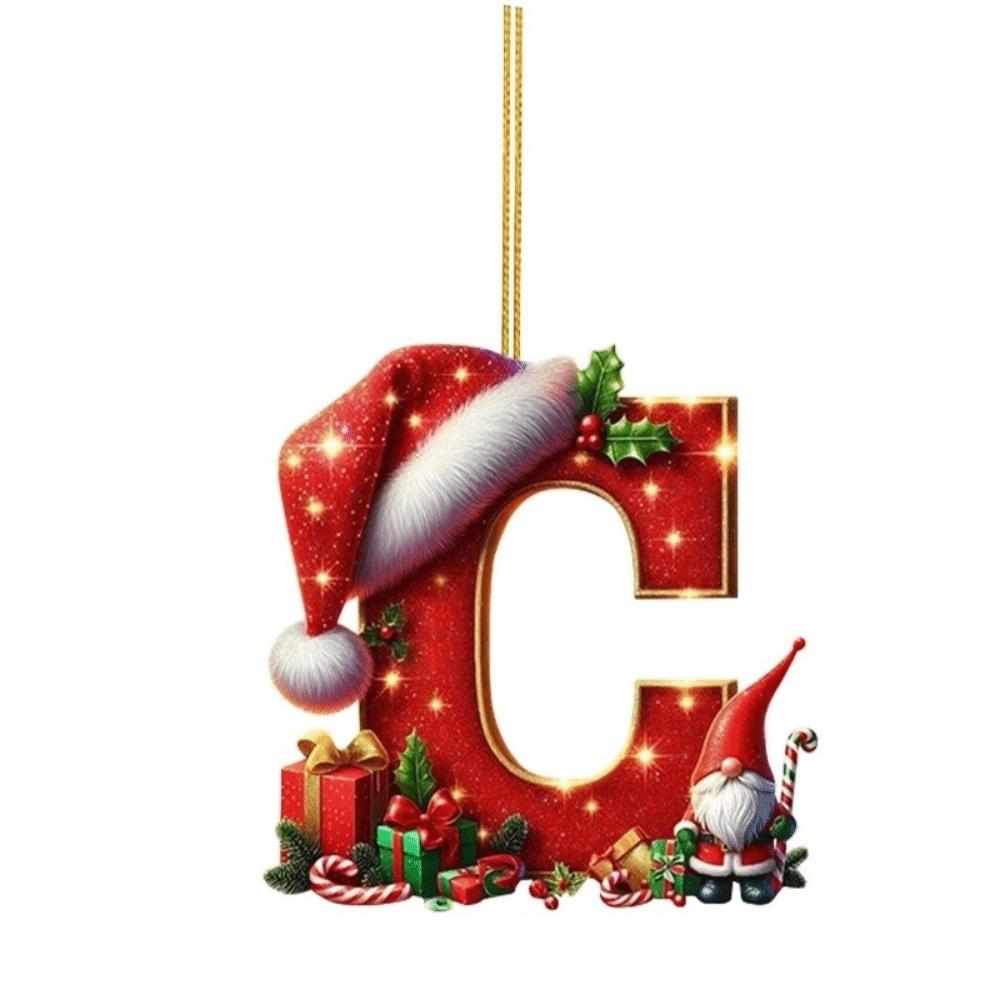 New 26 Letter Christmas Decorations Personalized Design DIY Christmas Tree Hanging Pendant Acrylic Xmas Letter Decoration Gifts