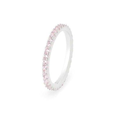 RAINDROP JEWELRY Regentropfen Pink 2MM Brilliant Ewigkeit Ring [S925]