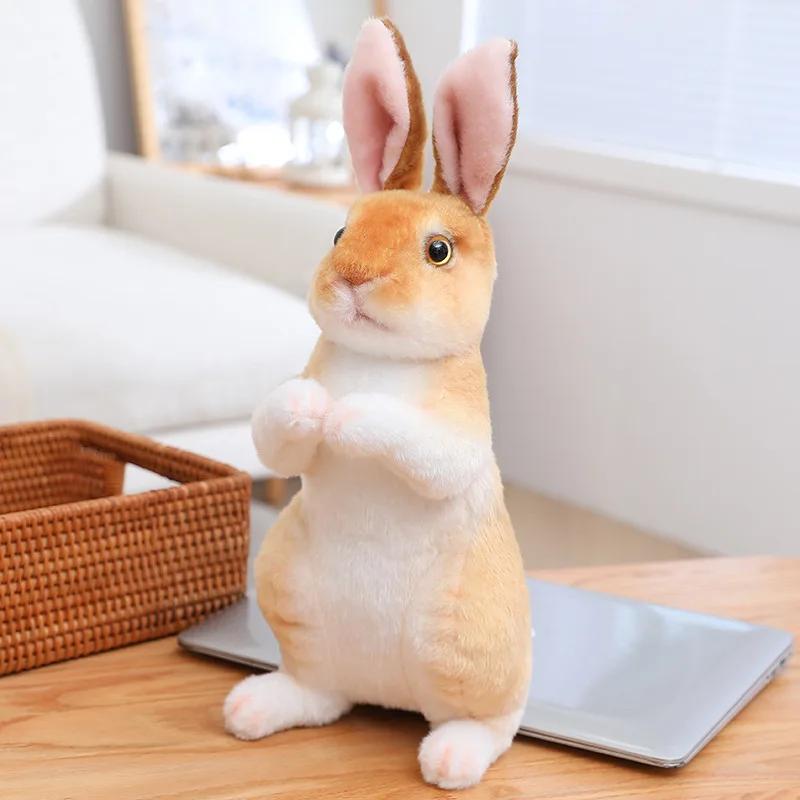 1pc Simulation Bunny Plush Doll Easter Bunny Party Gifts Home Decorating Ornaments Cute Figurines Photography Decoration Props