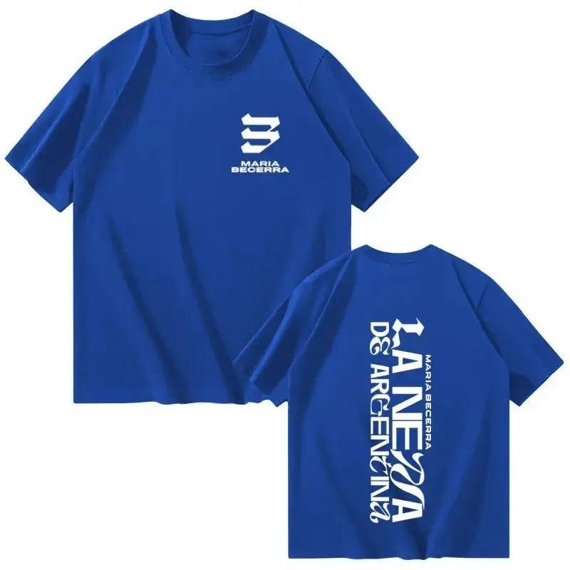 Harajuku Aesthetic Fashion Tops Singer Maria Becerra La Nena Lettered Shortsleeved Printed Cotton Casual Loose Tshirt Men Women