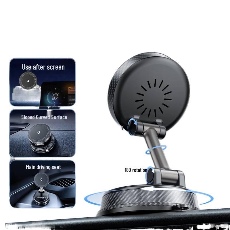 Magnetic Wireless Charging Car Phone Holder with Suction Cup Mount
