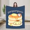 Pom Pom Purin Pudding Cake Flannel Blankets Funny Throw Blankets for Bed Sofa Couch 200x150cm Bedspreads,