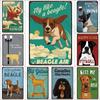 Dog Rules Metal Print Plates Lovely Bulldog Boxer Beagle Great Dane Metal Tin Sign Poster Vintage Pub Bar Sign Man Cave Plaques