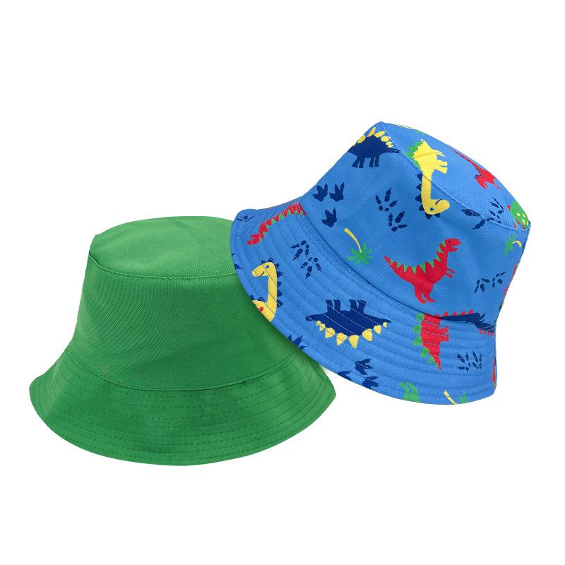 

Новая детская панама с принтом для родителей и детей, двусторонняя мультяшная шляпа-горшок с динозавром, шляпа с растительным тай-дай, милая детская шляпа Infant (50-52cm)