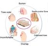 Separador de dedo do pé 1 peça, alisador de osso e polegar protetor de joanete