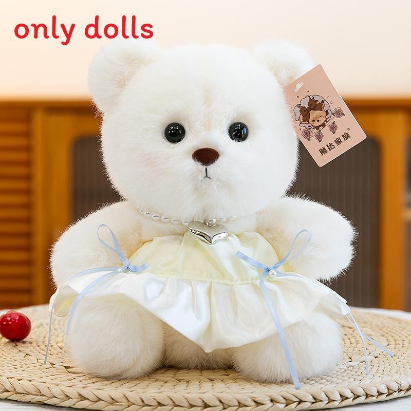 Plush Teddy Bear Toy With Love Heart Pendant And Skirt Decoration For Children