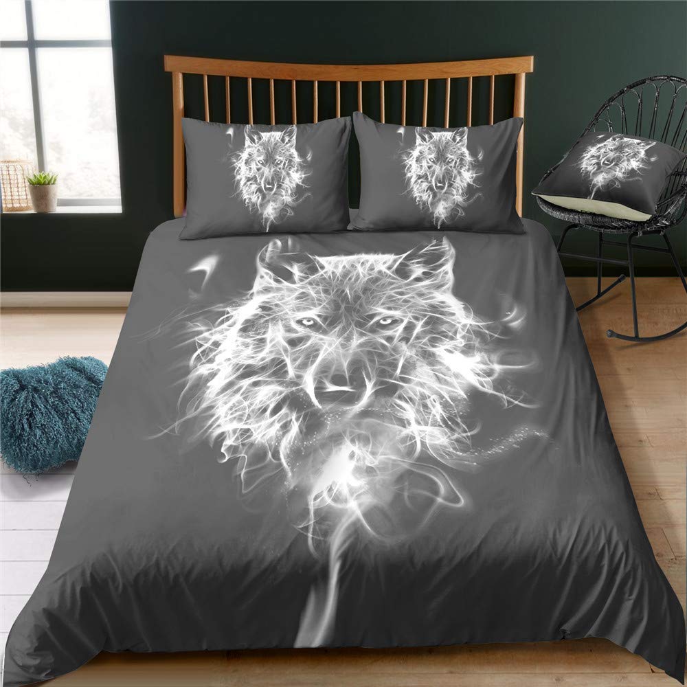 Wolf Dreamcatcher Duvet Cover Set Full Size Indian Dreamcatcher Animal 3D Bedding Set Exotic Style Bohemia Comforter/Quilt Cover