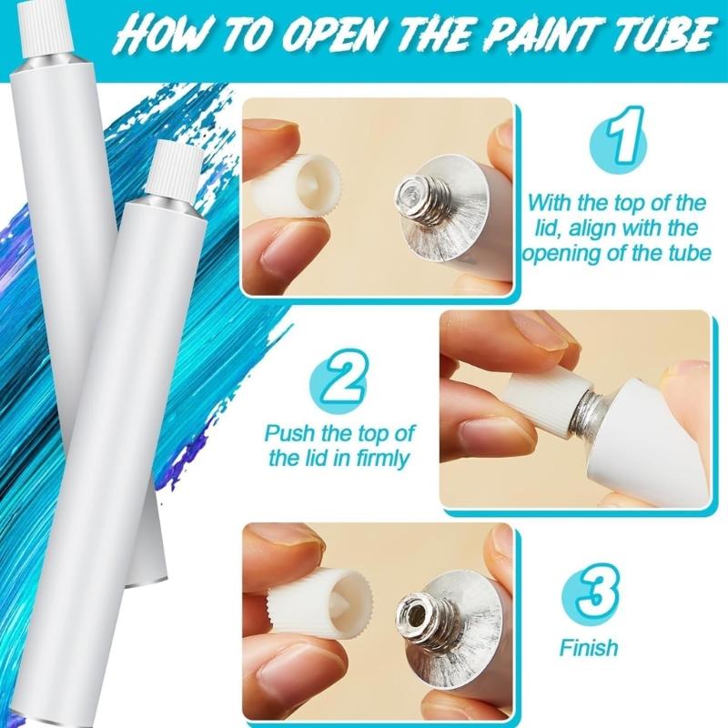 10Pieces Aluminum Artist Paint Tubes with Secure Screw Cap Ideal for Storing Acrylic Gouache Watercolor Paints