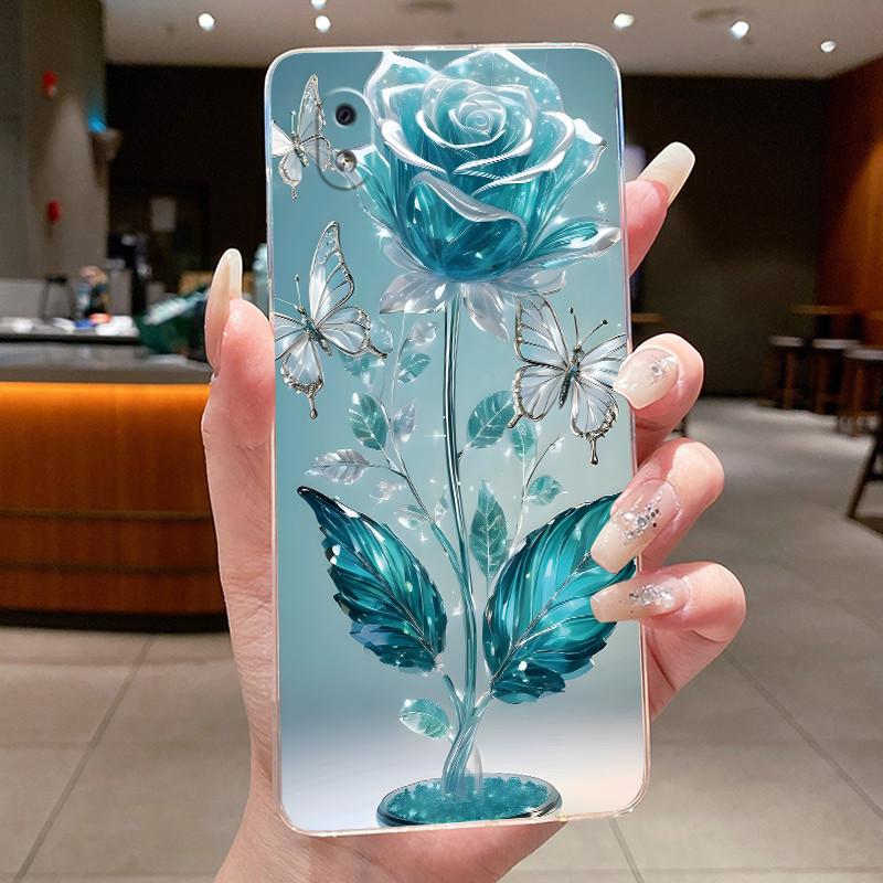 Phone Case For Huawei Y5 2019 / Honor 8S / Play 8 / Play 8A Butterfly Bow Protective Casing Transparent Soft Silicone TPU Cover