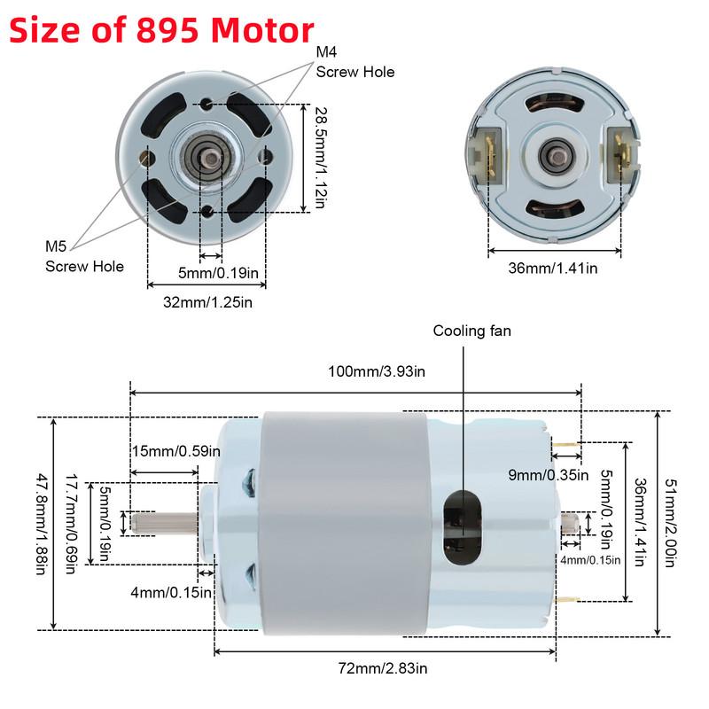 795 895 DC Motor 12 /24V 3000-12000RPM Yüksek Torklu Elektrik Motoru Elektrikli Alet/Kendin Yap Küçük Matkap için Çift Bilyalı Rulmanlı