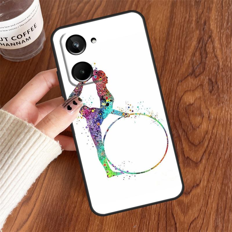Gymnastics Watercolor Printing For Realme 15 14 11 12 13 Pro Plus C35 C71 C75 C65 C55 C63 C61 C53 C51 C67 GT6 GT7 Pro Case