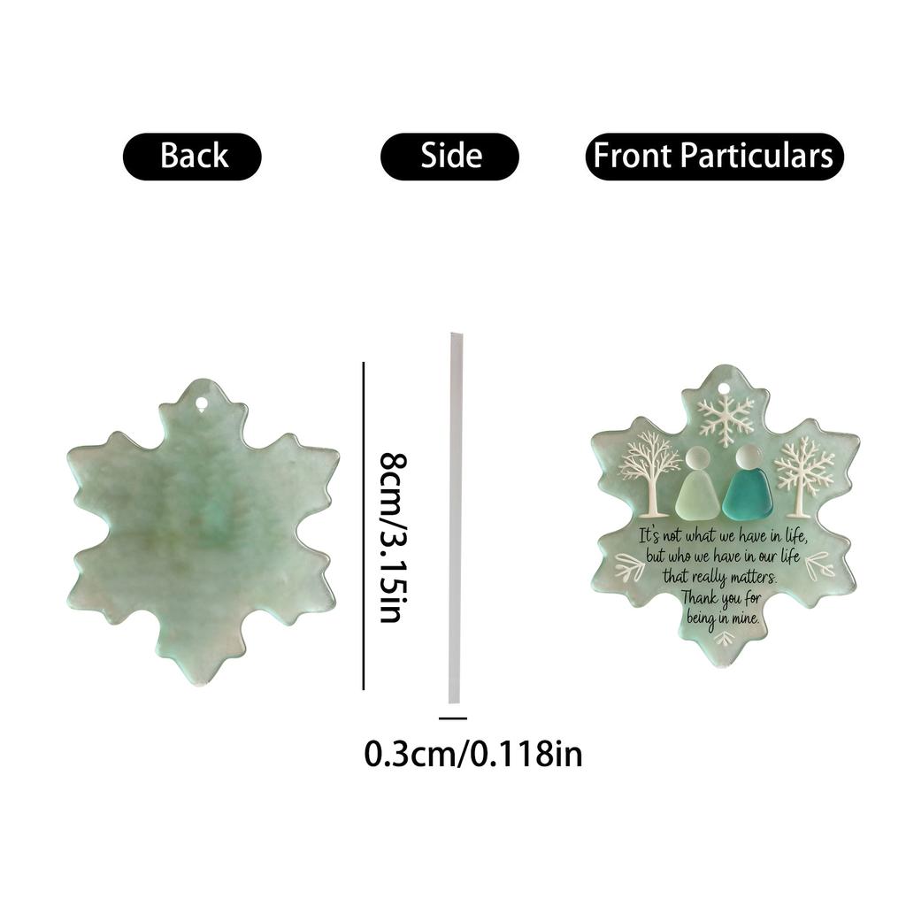 Snowflake Shaped Sea Acrylic Christmas Friendship Decoration, Without Rope