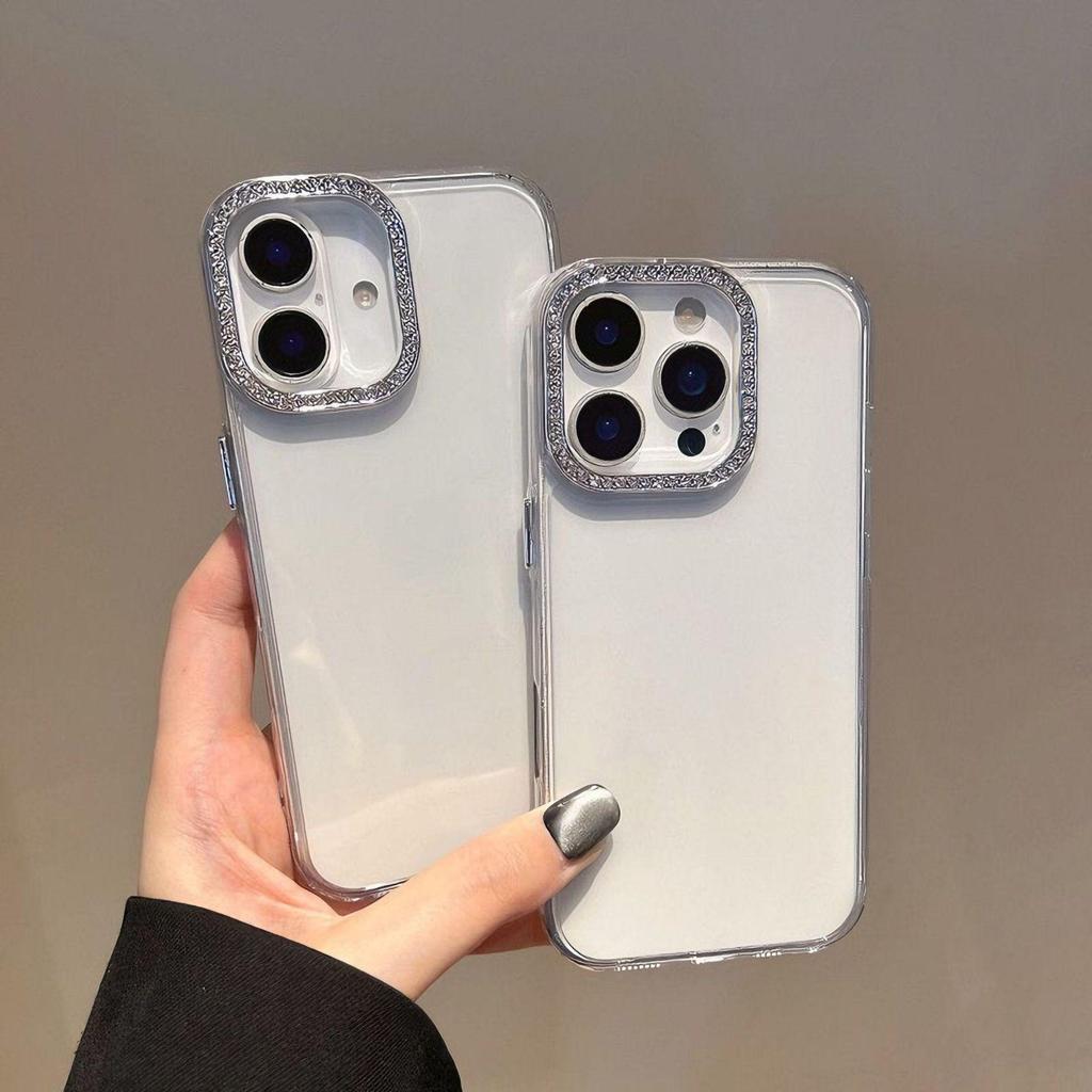 Electroplated Glitter Lens Ring for Apple iPhone 17 Pro Max/16/15/14 Cases - Drop-Proof & Transparent