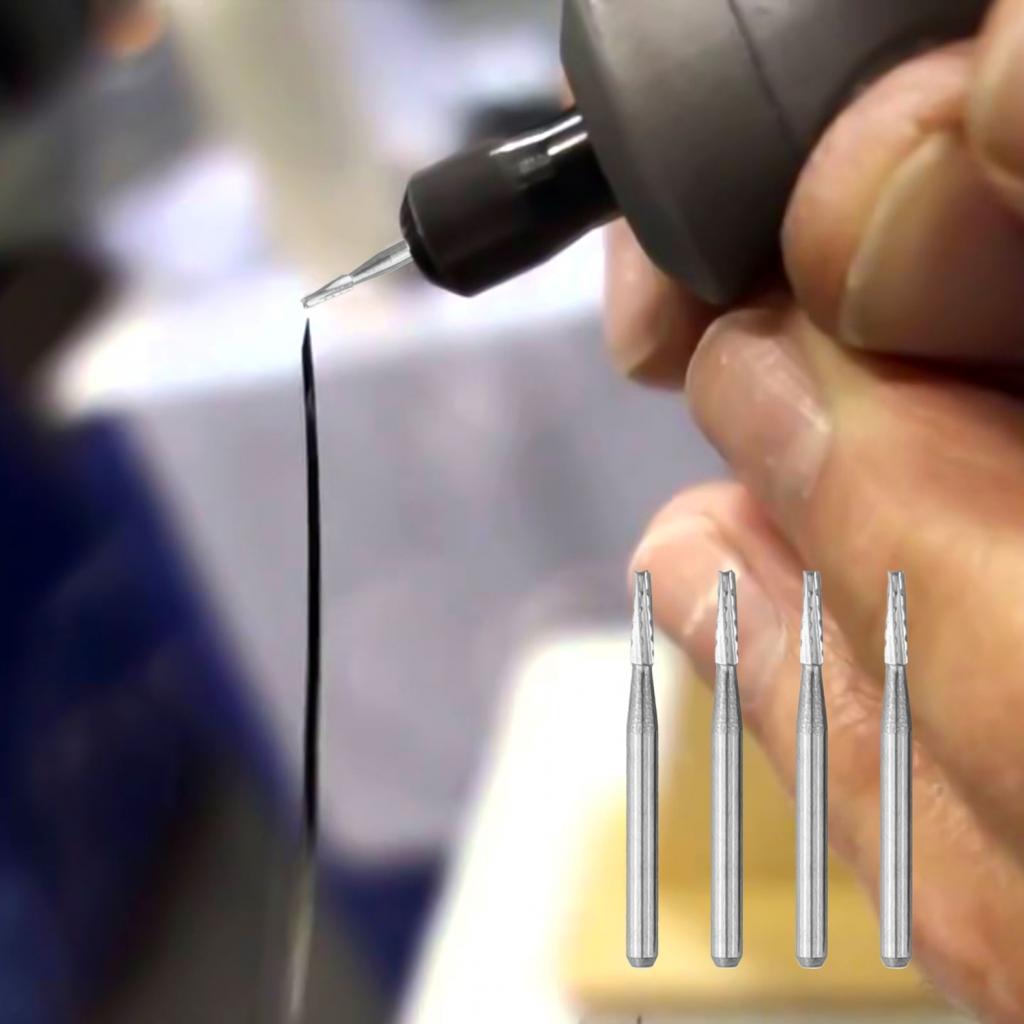 Automotive Glass Repair Drill Bit Set Four Pieces of Tapered Carbide 1mm