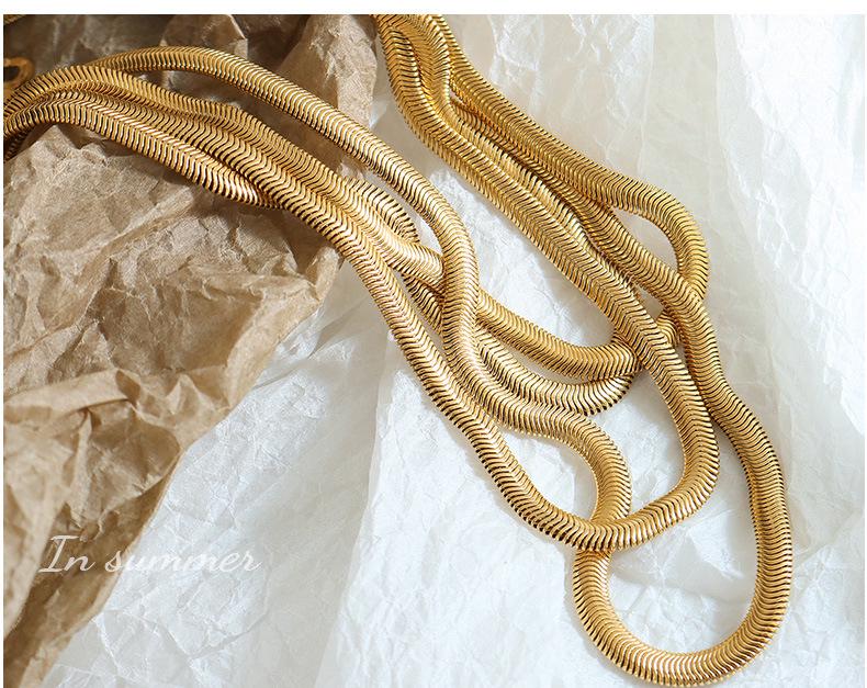 Gold-Plated Soft Snake Chain Necklace - Minimalist European & American Style Jewelry